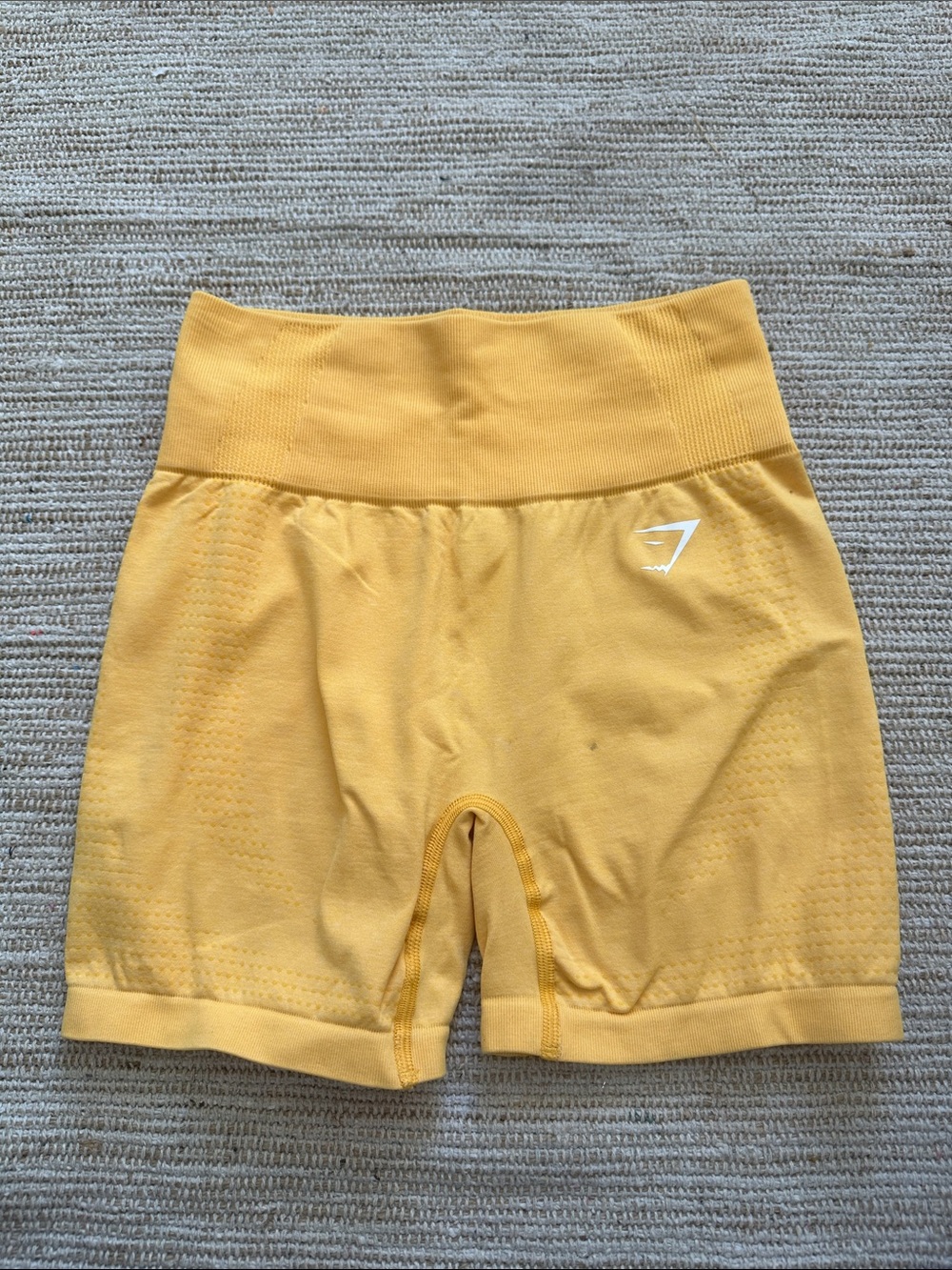 Gymshark Yellow Seamless High-Waist Bike Shorts